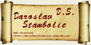 Daroslav Stambolić vizit kartica